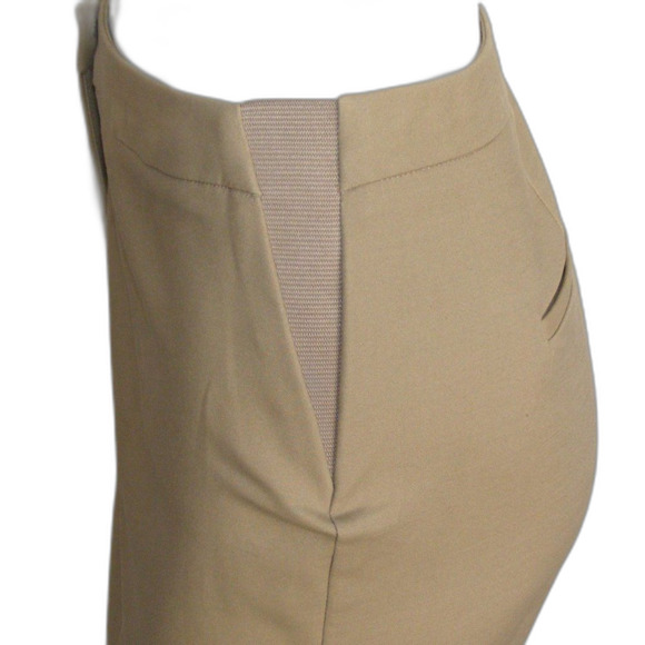 CHICO'S Modern Trousers, 0.5/S/6, Khaki Chinos, Zipper fly, Side elastic/panel - Picture 8 of 15